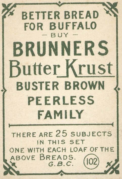 1911-14 D304 Brunners Bread Set and Checklist - Pre-War Cards